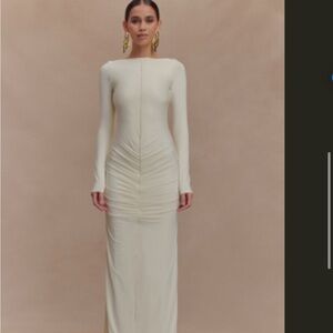 Meshki Cream Long Sleeve Dress